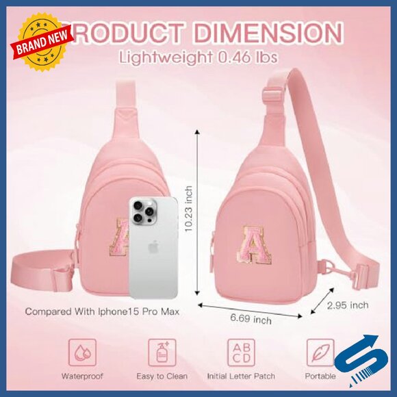 Small Crossbody Sling Bag with Adjustable Strap, Water-Resistant Fabric - Picture 5 of 7